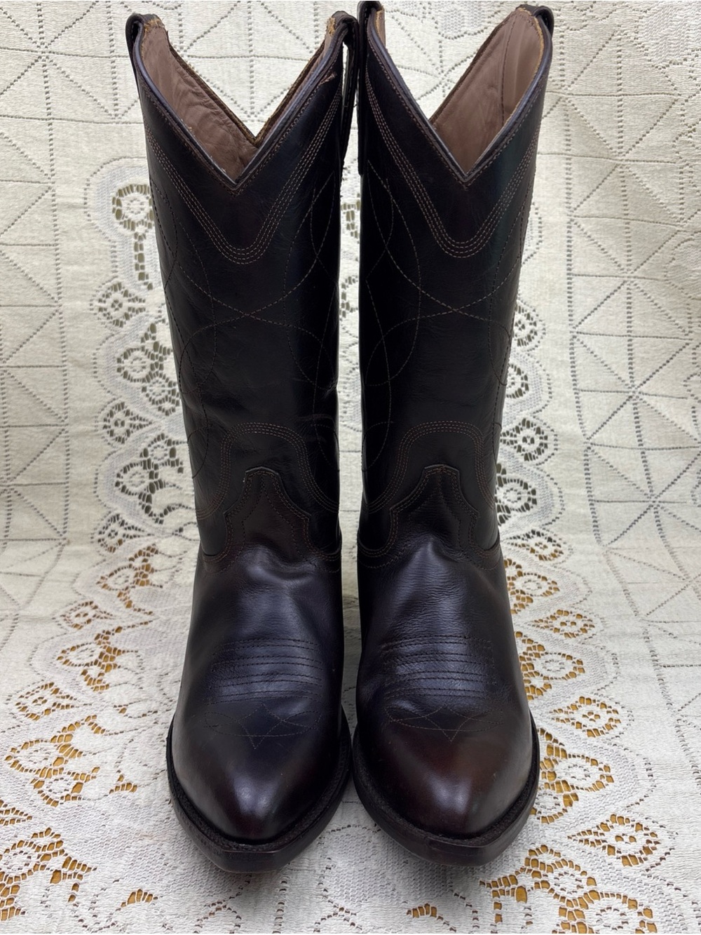 Alvies (The Lamar)  Cowboy Boots Chocolate Classic Cowboy Style  8DE